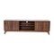 Emma and Oliver Beverly Mid-Century Modern Wooden TV Stand with Soft Close Doors, Shelf, Cord Management Hole and Tapered Legs